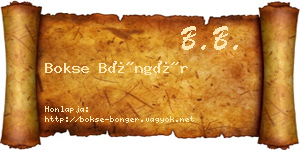 Bokse Böngér névjegykártya